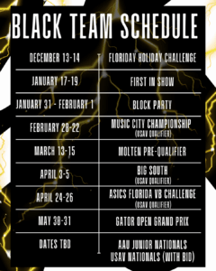 Black Team Schedule