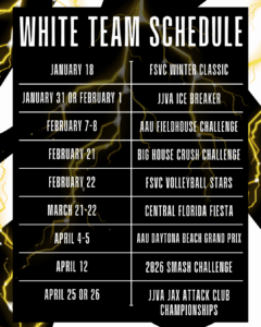 White Team Schedule